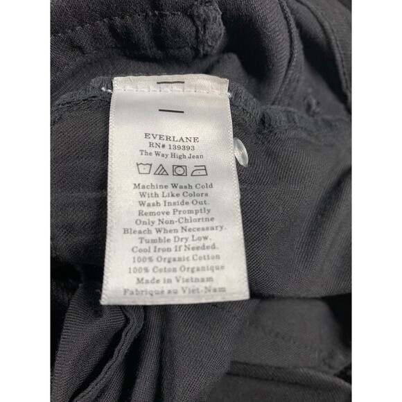 Everlane Way High Jean Straight Leg Size 28 Black Denim 100% Cotton Raw Hem - Picture 9 of 11